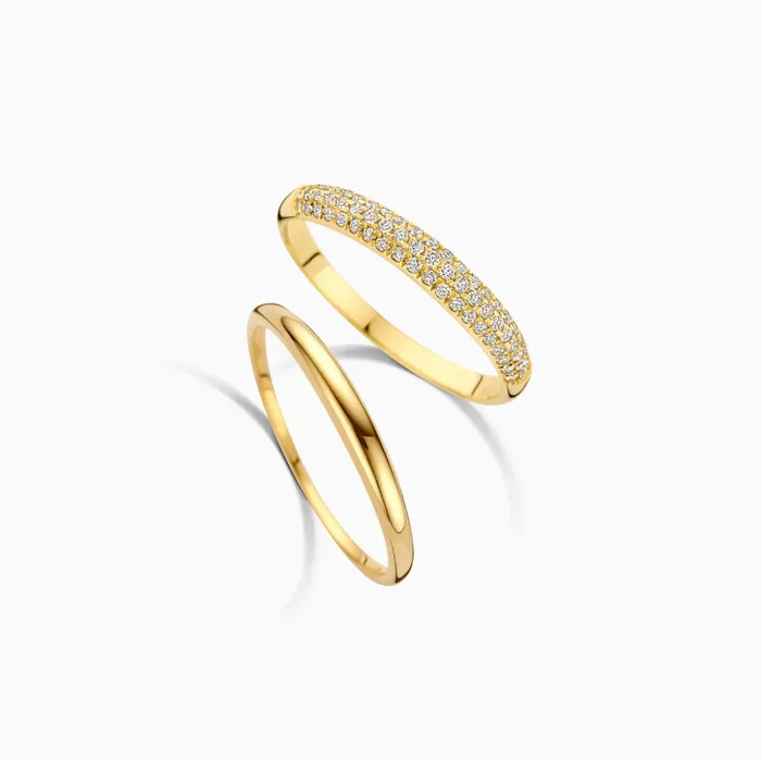 Eline Rosina Diamond Dome Ring Set Rings