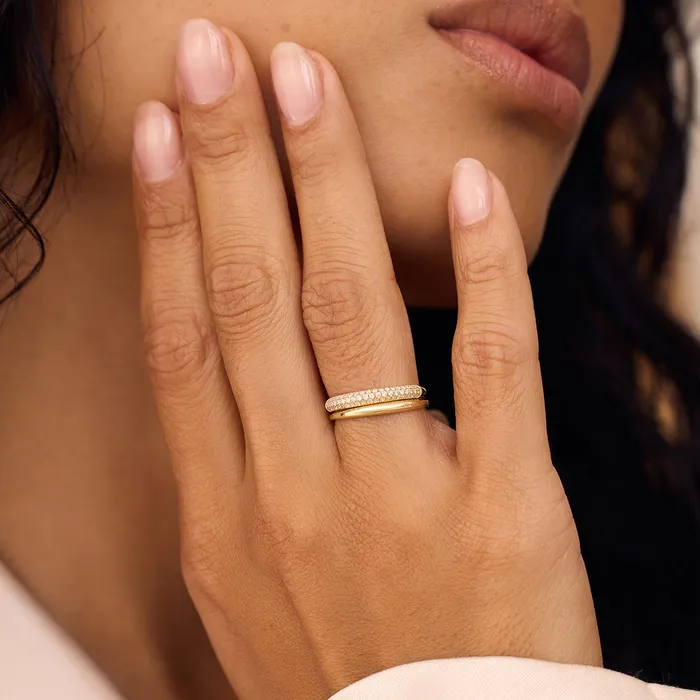 Eline Rosina Diamond Dome Ring Set Rings
