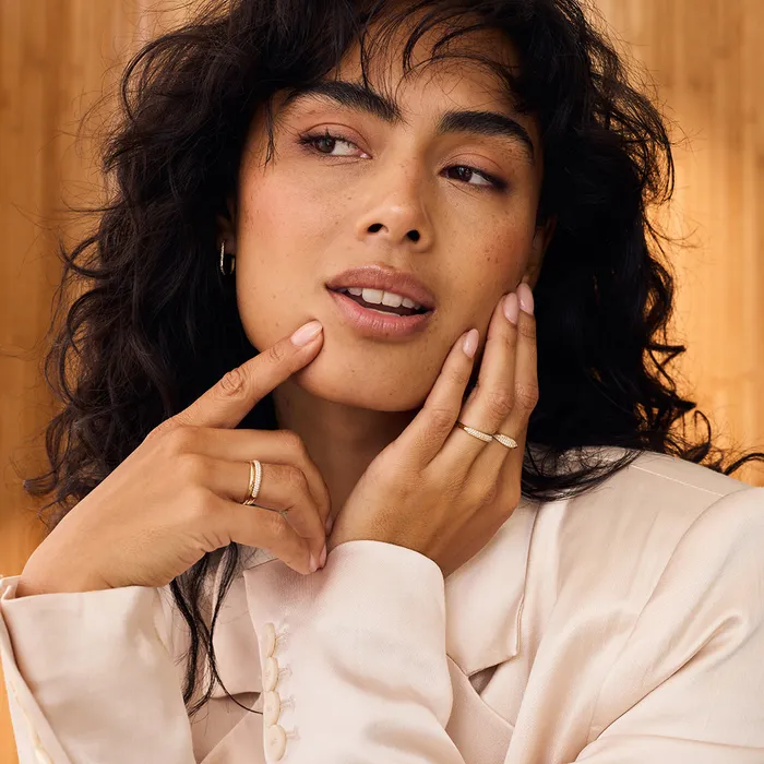 Eline Rosina Diamond Dome Ring Set Rings