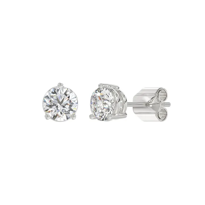 Ethos Earrings 14K WHITE GOLD 2CT ROUND DIAMOND LADIES SOLITAIRE EARRINGS
