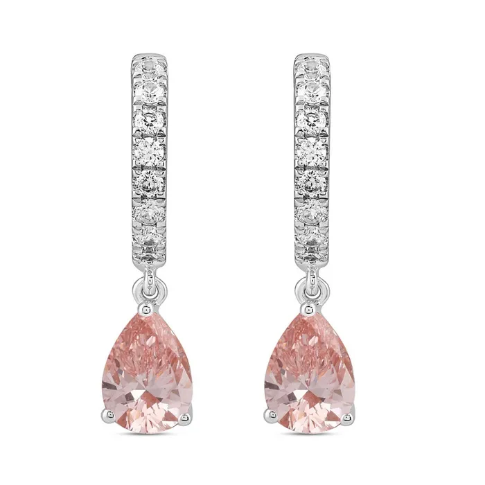 Ethos Earrings 14K WHITEROSE GOLD 200CT ROUNDPEAR DIAMOND LADIES HOOPS EARRINGS Ethos Earrings 14K WHITEROSE GOLD 200CT ROUNDPEAR DIAMOND LADIES HOOPS EARRINGS