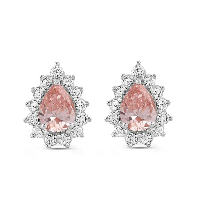Ethos LADIES EARRINGS 3CT ROUNDPEAR DIAMOND 14K WHITEROSE GOLD CENTER STONE PEAR DIAMOND 1CT Earrings