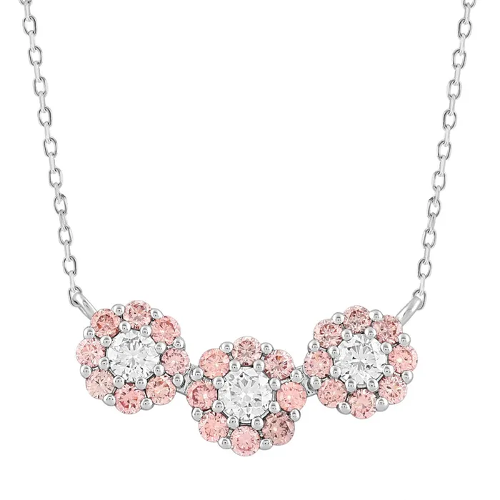 Ethos Necklaces LADIES NECKLACE 1CT ROUND DIAMOND 14K WHITE GOLD CENTER STONE ROUND DIAMOND 58CT Ethos Necklaces LADIES NECKLACE 1CT ROUND DIAMOND 14K WHITE GOLD CENTER STONE ROUND DIAMOND 58CT