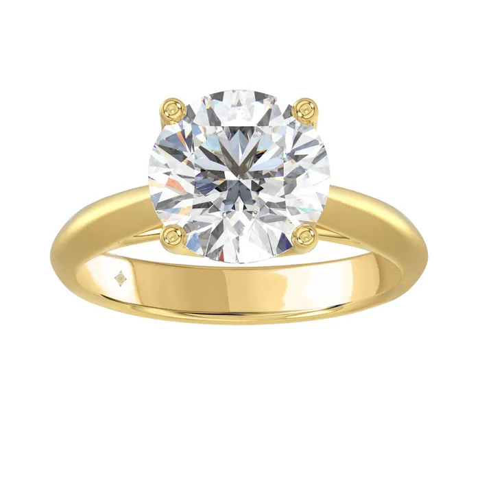 Ethos Rings LADIES SOLITAIRE RING 4CT ROUND DIAMOND 14K YELLOW GOLD