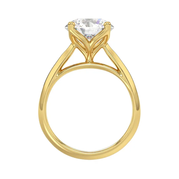 Ethos Rings LADIES SOLITAIRE RING 4CT ROUND DIAMOND 14K YELLOW GOLD