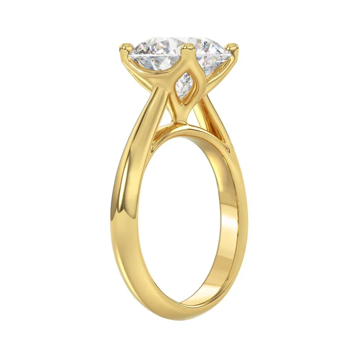 Ethos Rings LADIES SOLITAIRE RING 4CT ROUND DIAMOND 14K YELLOW GOLD