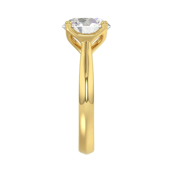 Ethos Rings LADIES SOLITAIRE RING 4CT ROUND DIAMOND 14K YELLOW GOLD