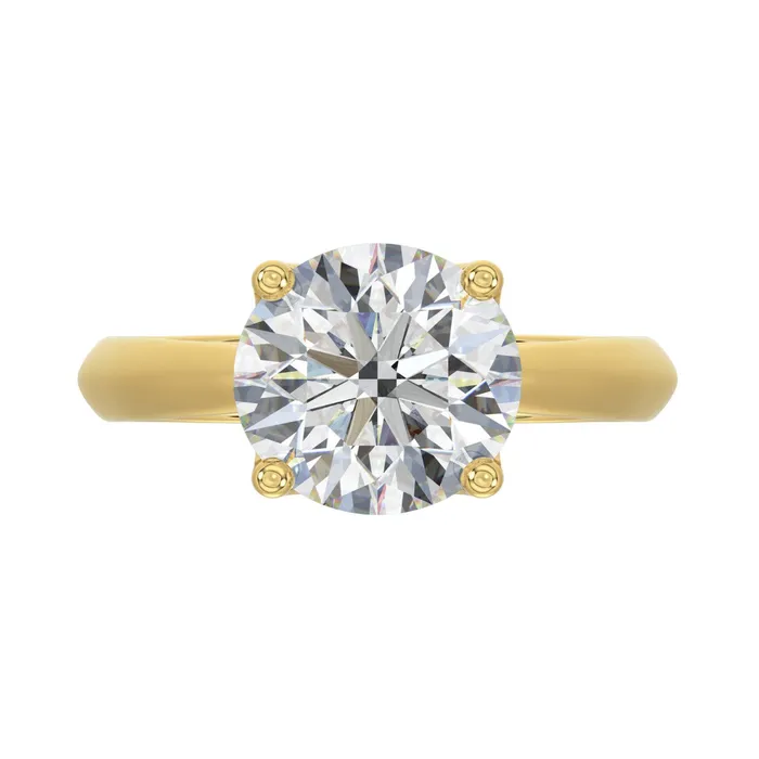 Ethos Rings LADIES SOLITAIRE RING 4CT ROUND DIAMOND 14K YELLOW GOLD