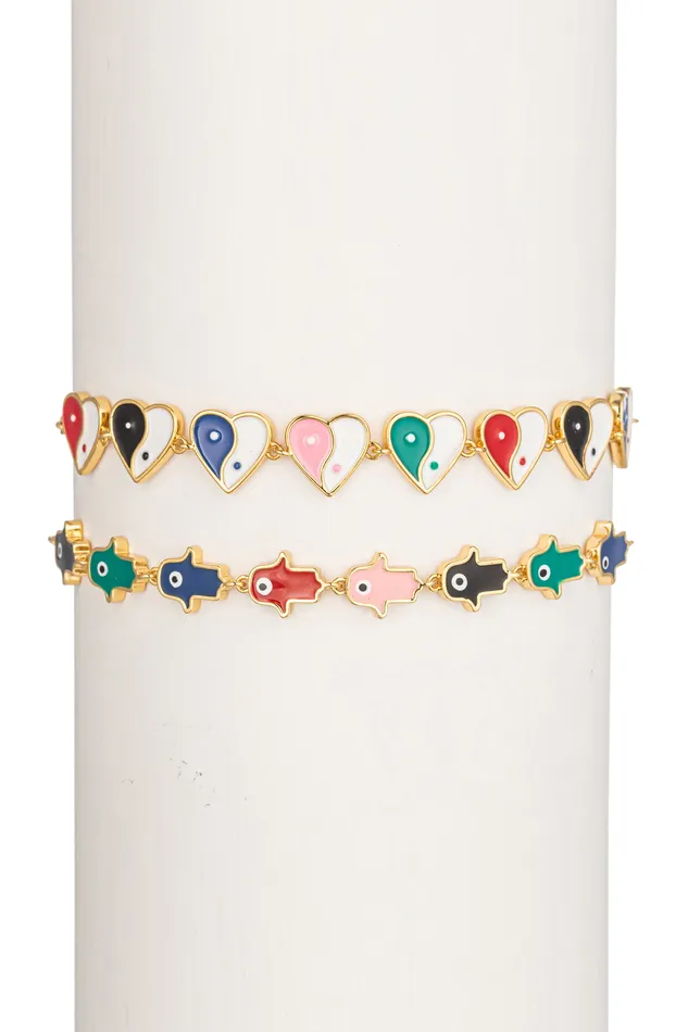 Eye Candy LA Bracelets Heart Yang to My Hamsa Bracelet Set