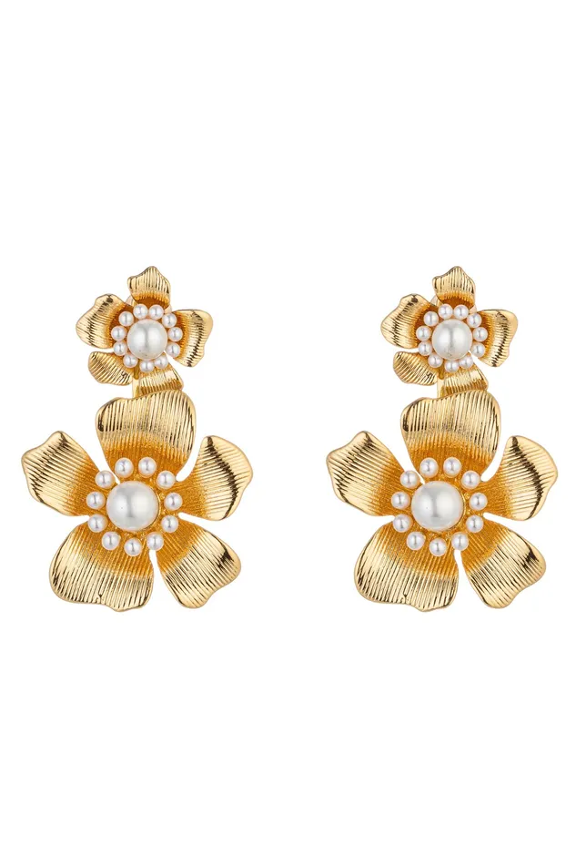 Eye Candy LA Earrings Amelia Golden Flower Earrings