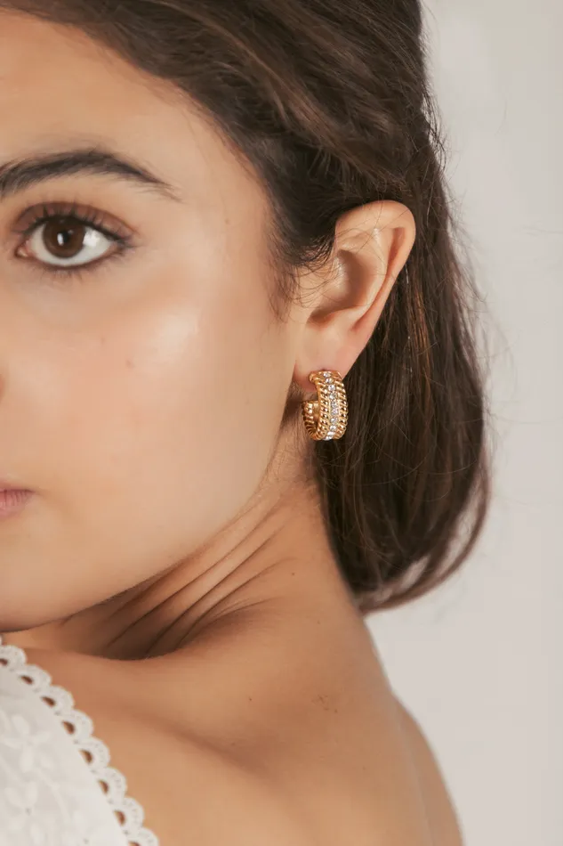 Eye Candy LA Earrings Anat Cuff CZ Earrings
