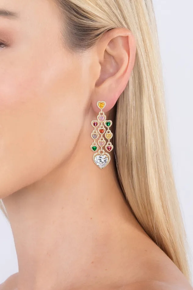 Eye Candy LA Earrings Ruby Red Heart Earrings