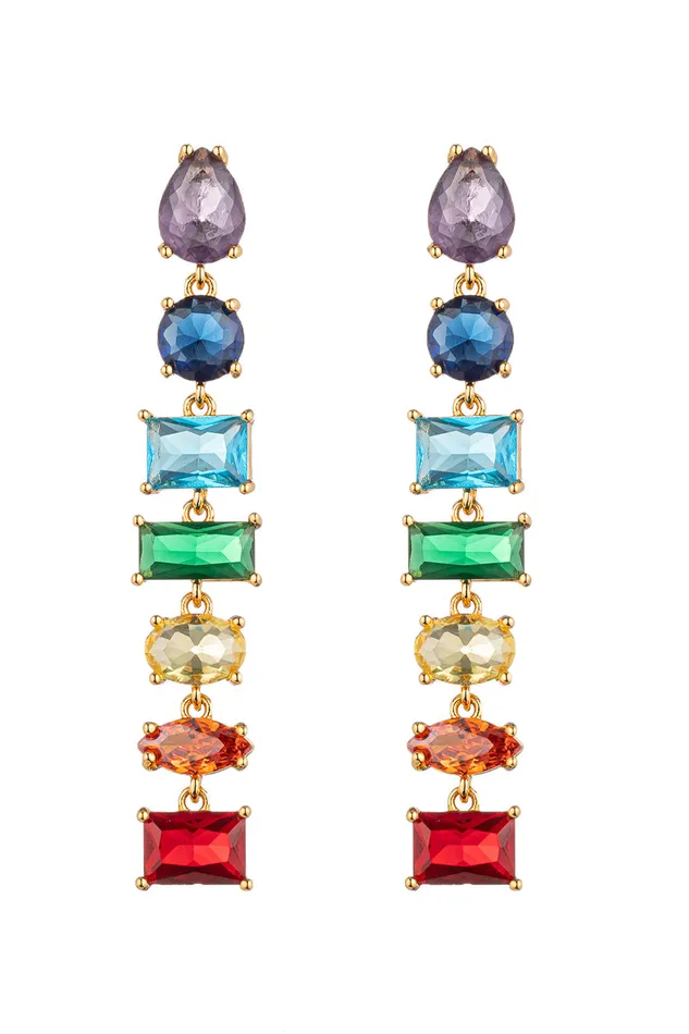Eye Candy LA Lisa Multicolor Drop Earrings Earrings