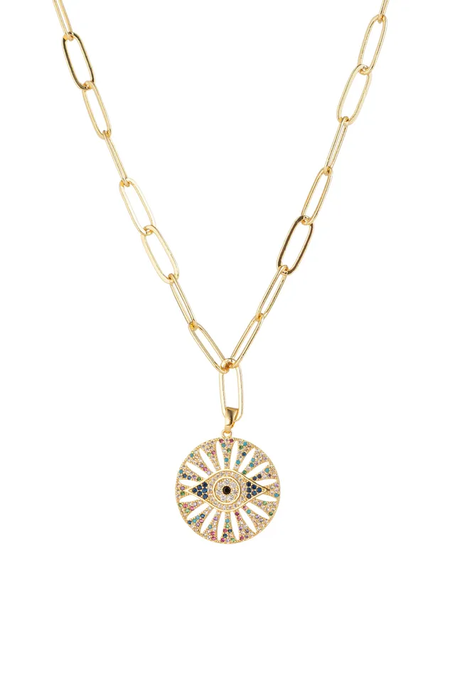 Eye Candy LA Miny Evil Eye Necklace Necklaces