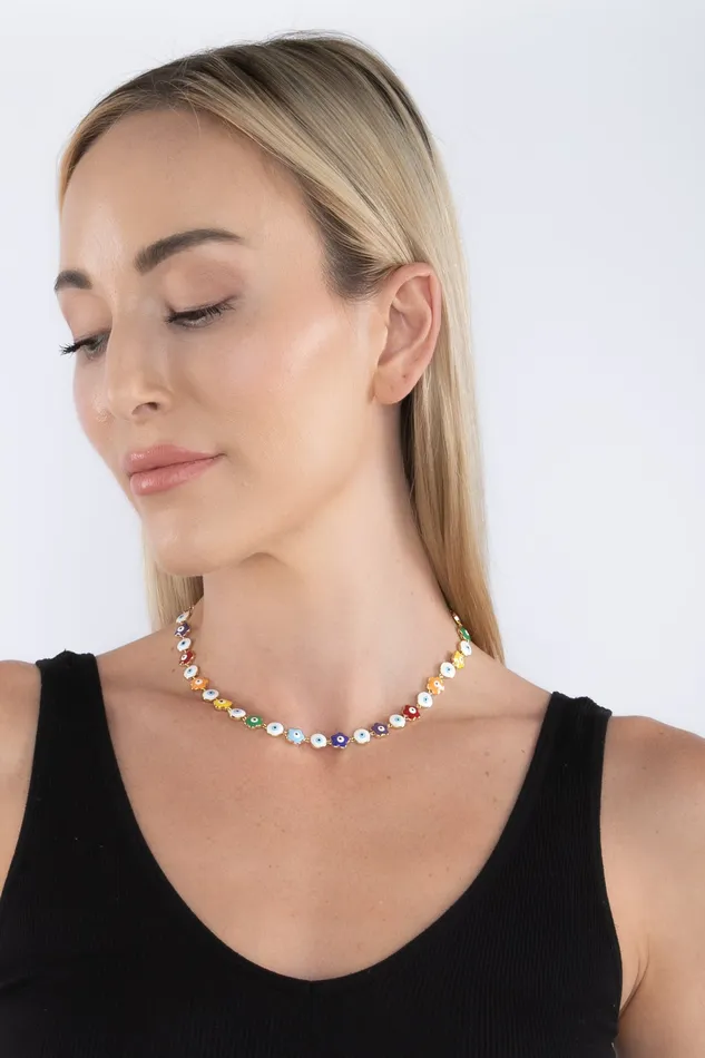 Eye Candy LA Necklaces Flower Eye Necklace