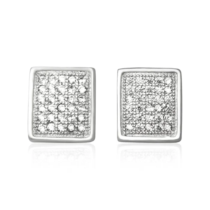 EZ7060 Square Micropav Cubic Zirconia Earrings Teeda Earrings