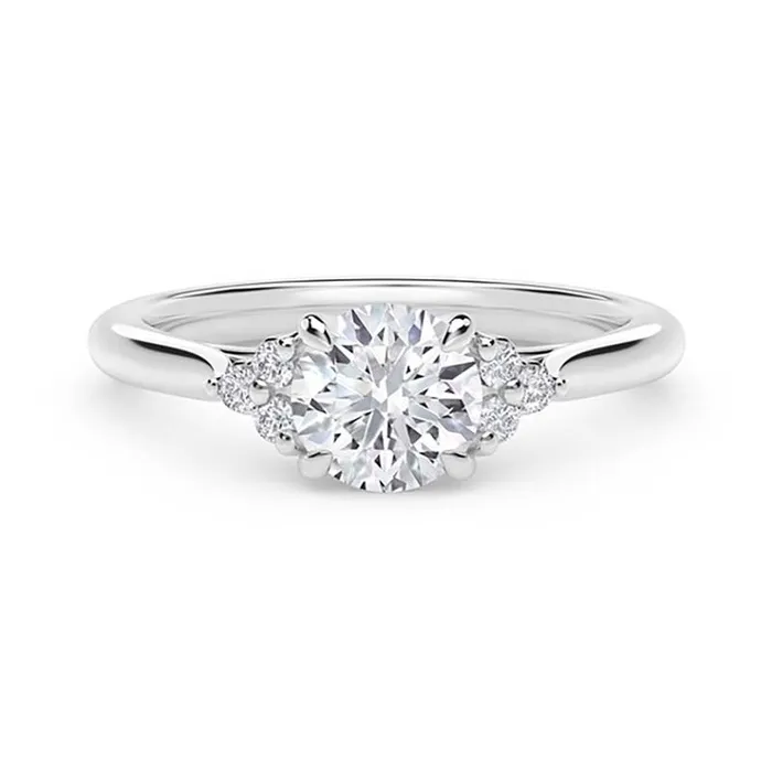 Forevermark Accents Engagement Ring with Triple Sides FOREVERMARK Rings