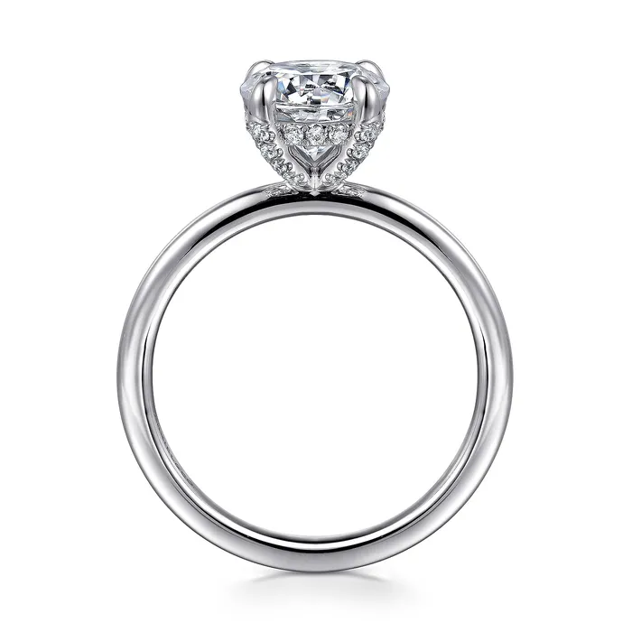 Gabriel 14K White Gold 010ctw Hidden Halo Style Diamond SemiMount Engagement Ring GABRIEL CO Rings Gabriel 14K White Gold 010ctw Hidden Halo Style Diamond SemiMount Engagement Ring GABRIEL CO Rings