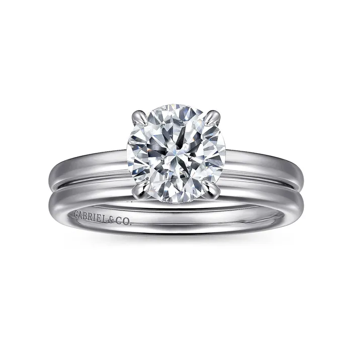 Gabriel 14K White Gold 010ctw Hidden Halo Style Diamond SemiMount Engagement Ring GABRIEL CO Rings Gabriel 14K White Gold 010ctw Hidden Halo Style Diamond SemiMount Engagement Ring GABRIEL CO Rings