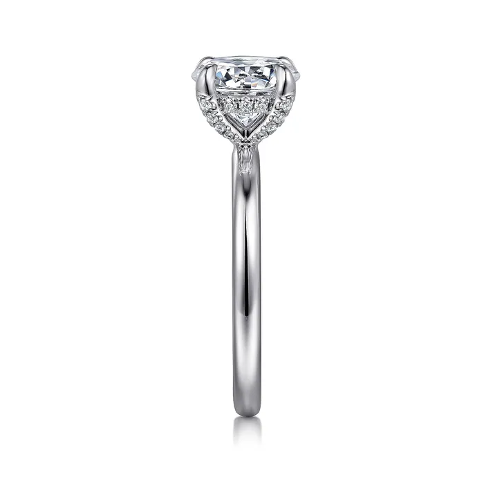 Gabriel 14K White Gold 010ctw Hidden Halo Style Diamond SemiMount Engagement Ring GABRIEL CO Rings Gabriel 14K White Gold 010ctw Hidden Halo Style Diamond SemiMount Engagement Ring GABRIEL CO Rings