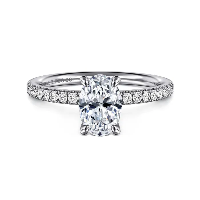 Gabriel 14K White Gold 0197ctw 4 Prong Style Diamond SemiMount Engagement Ring GABRIEL CO Rings