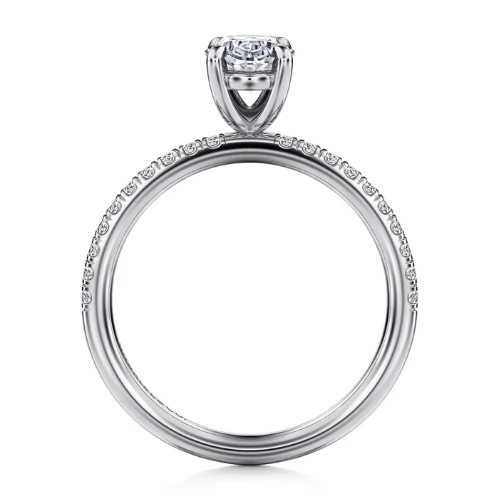 Gabriel 14K White Gold 0197ctw 4 Prong Style Diamond SemiMount Engagement Ring GABRIEL CO Rings Gabriel 14K White Gold 0197ctw 4 Prong Style Diamond SemiMount Engagement Ring GABRIEL CO Rings