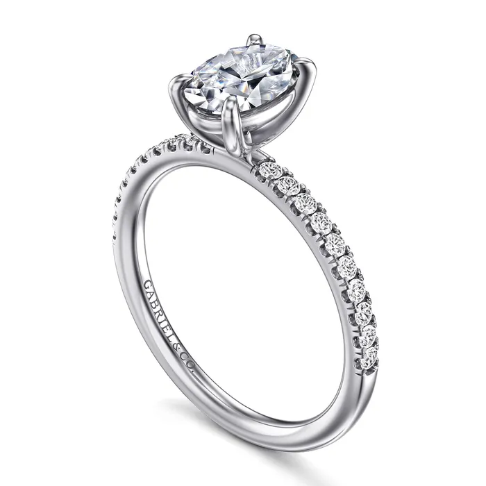 Gabriel 14K White Gold 0197ctw 4 Prong Style Diamond SemiMount Engagement Ring GABRIEL CO Rings Gabriel 14K White Gold 0197ctw 4 Prong Style Diamond SemiMount Engagement Ring GABRIEL CO Rings