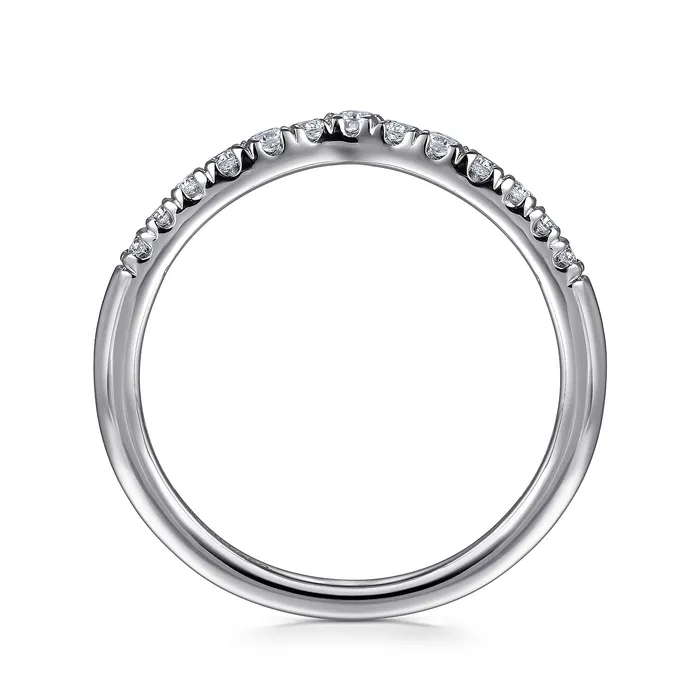 Gabriel 14K White Gold 025ctw Chevron Diamond Band GABRIEL CO Rings Gabriel 14K White Gold 025ctw Chevron Diamond Band GABRIEL CO Rings