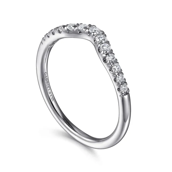 Gabriel 14K White Gold 025ctw Chevron Diamond Band GABRIEL CO Rings Gabriel 14K White Gold 025ctw Chevron Diamond Band GABRIEL CO Rings