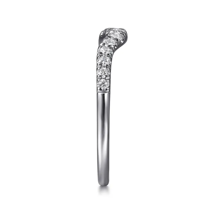 Gabriel 14K White Gold 025ctw Chevron Diamond Band GABRIEL CO Rings Gabriel 14K White Gold 025ctw Chevron Diamond Band GABRIEL CO Rings