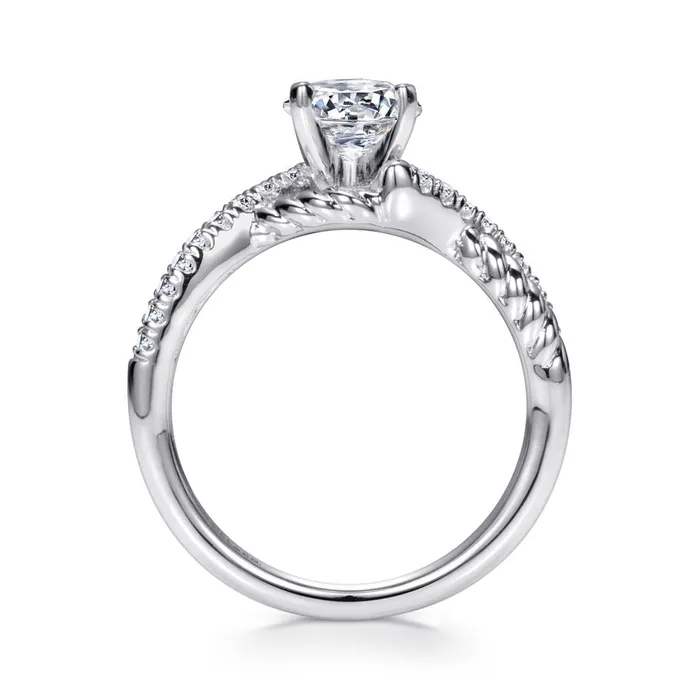 Gabriel 14K White Gold 17ctw 4 Prong Style Diamond SemiMount Engagement Ring GABRIEL CO Rings Gabriel 14K White Gold 17ctw 4 Prong Style Diamond SemiMount Engagement Ring GABRIEL CO Rings