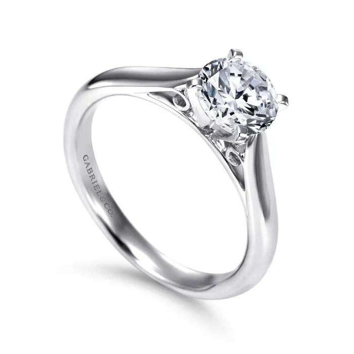 Gabriel 14K White Gold 4 Prong Style Diamond SemiMount Engagement Ring GABRIEL CO Rings Gabriel 14K White Gold 4 Prong Style Diamond SemiMount Engagement Ring GABRIEL CO Rings