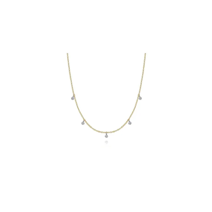 Gabriel 14K White Yellow Gold 05ctw Fringe Style Necklace GABRIEL CO Necklaces