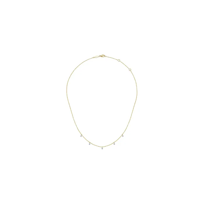 Gabriel 14K White Yellow Gold 05ctw Fringe Style Necklace GABRIEL CO Necklaces Gabriel 14K White Yellow Gold 05ctw Fringe Style Necklace GABRIEL CO Necklaces