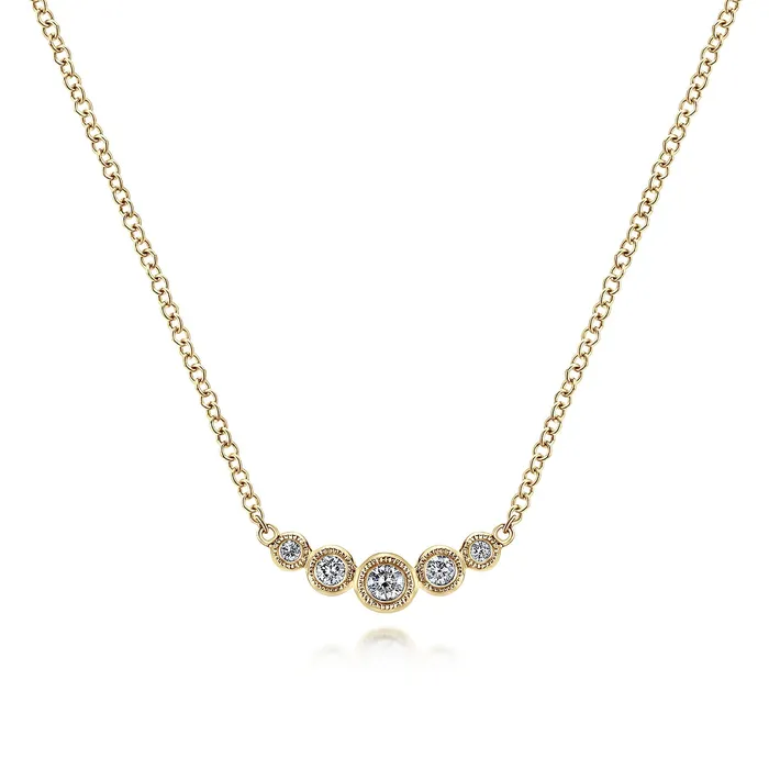 Gabriel 14K Yellow Gold 010ctw Solitaire Style Necklace GABRIEL CO Necklaces