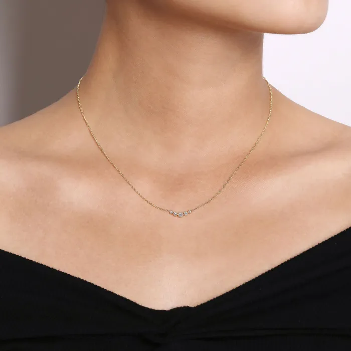 Gabriel 14K Yellow Gold 010ctw Solitaire Style Necklace GABRIEL CO Necklaces Gabriel 14K Yellow Gold 010ctw Solitaire Style Necklace GABRIEL CO Necklaces