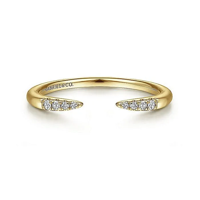 Gabriel 14K Yellow Gold 06ctw Cuff Style Tapered Band GABRIEL CO Rings
