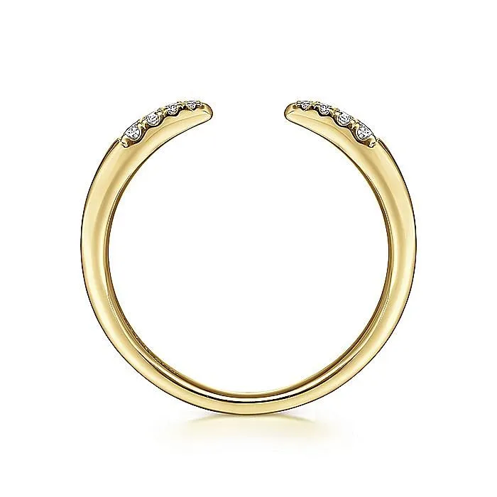 Gabriel 14K Yellow Gold 06ctw Cuff Style Tapered Band GABRIEL CO Rings Gabriel 14K Yellow Gold 06ctw Cuff Style Tapered Band GABRIEL CO Rings