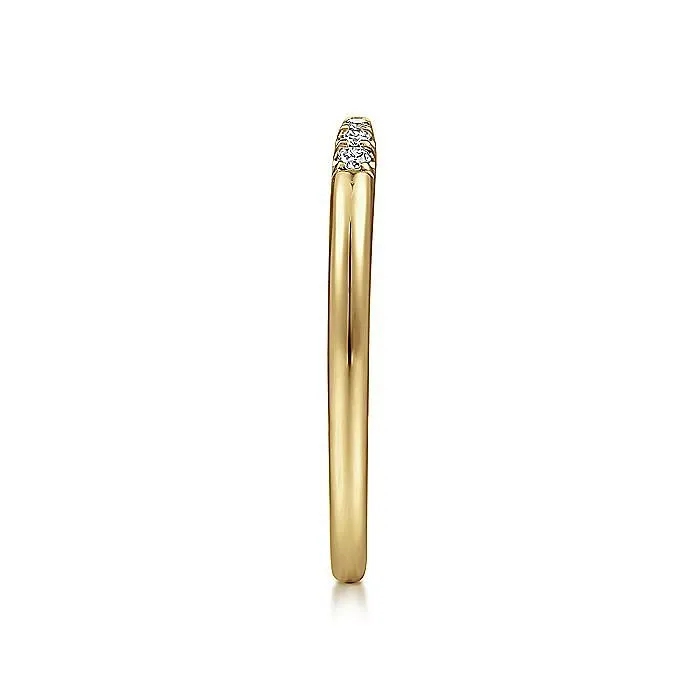 Gabriel 14K Yellow Gold 06ctw Cuff Style Tapered Band GABRIEL CO Rings Gabriel 14K Yellow Gold 06ctw Cuff Style Tapered Band GABRIEL CO Rings