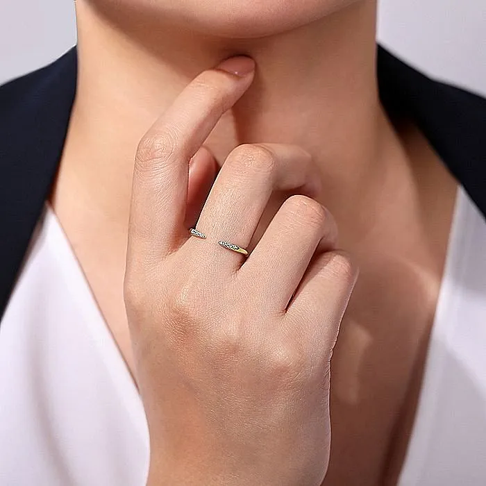 Gabriel 14K Yellow Gold 06ctw Cuff Style Tapered Band GABRIEL CO Rings Gabriel 14K Yellow Gold 06ctw Cuff Style Tapered Band GABRIEL CO Rings
