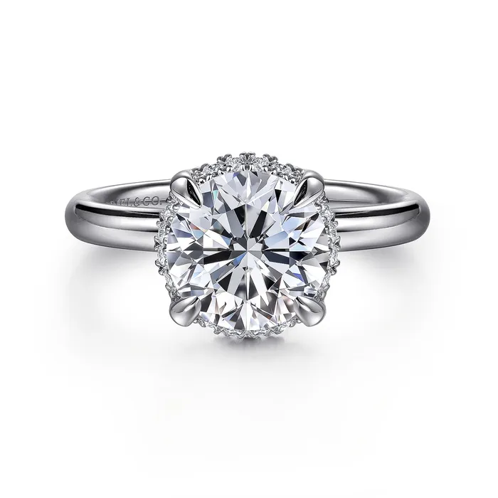 GABRIEL CO Rings Gabriel 14K White Gold 0076ctw 4 Prong Style Diamond SemiMount Engagement Ring