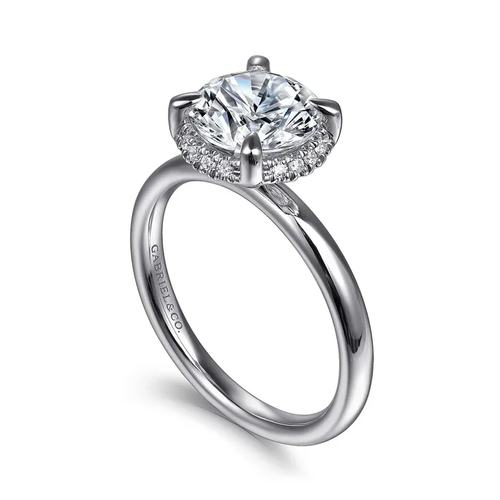 GABRIEL CO Rings Gabriel 14K White Gold 0076ctw 4 Prong Style Diamond SemiMount Engagement Ring GABRIEL CO Rings Gabriel 14K White Gold 0076ctw 4 Prong Style Diamond SemiMount Engagement Ring