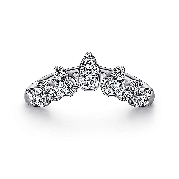 GABRIEL CO Rings Gabriel 14K White Gold 042ctw Chevron Diamond Band