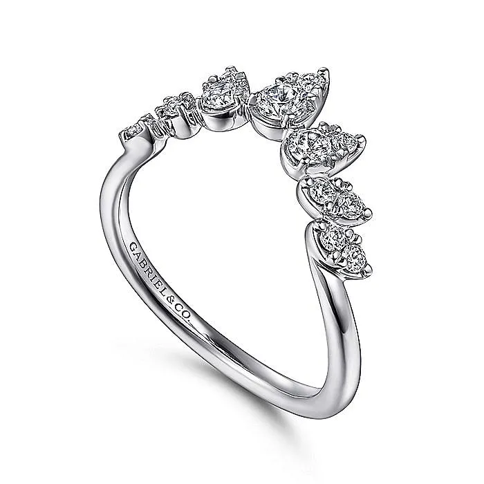 GABRIEL CO Rings Gabriel 14K White Gold 042ctw Chevron Diamond Band GABRIEL CO Rings Gabriel 14K White Gold 042ctw Chevron Diamond Band
