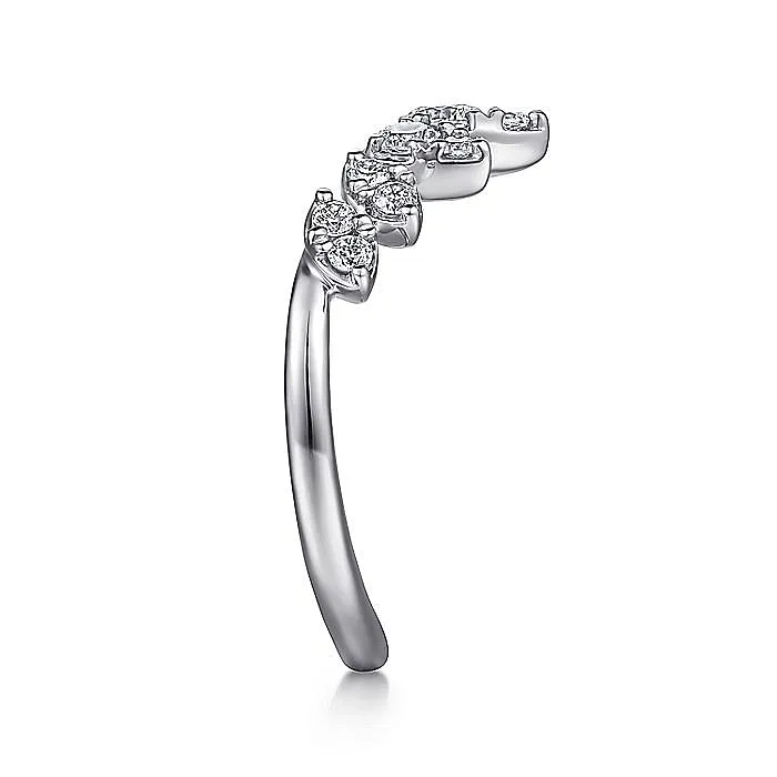 GABRIEL CO Rings Gabriel 14K White Gold 042ctw Chevron Diamond Band GABRIEL CO Rings Gabriel 14K White Gold 042ctw Chevron Diamond Band