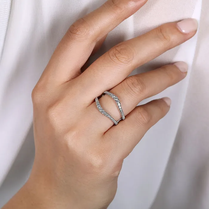 GABRIEL CO Rings Gabriel 14K White Gold 050ctw Diamond Ring Guard GABRIEL CO Rings Gabriel 14K White Gold 050ctw Diamond Ring Guard