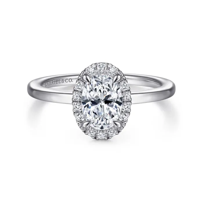 GABRIEL CO Rings Gabriel 14K White Gold 13ctw Oval Halo Style Diamond SemiMount Engagement Ring GABRIEL CO Rings Gabriel 14K White Gold 13ctw Oval Halo Style Diamond SemiMount Engagement Ring