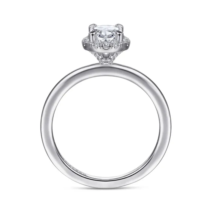 GABRIEL CO Rings Gabriel 14K White Gold 13ctw Oval Halo Style Diamond SemiMount Engagement Ring GABRIEL CO Rings Gabriel 14K White Gold 13ctw Oval Halo Style Diamond SemiMount Engagement Ring