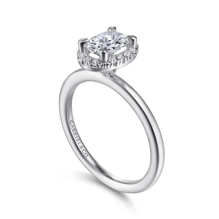 GABRIEL CO Rings Gabriel 14K White Gold 13ctw Oval Halo Style Diamond SemiMount Engagement Ring GABRIEL CO Rings Gabriel 14K White Gold 13ctw Oval Halo Style Diamond SemiMount Engagement Ring