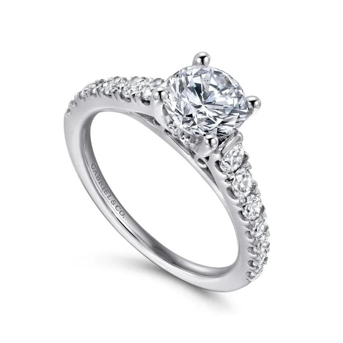 GABRIEL CO Rings Gabriel 14K White Gold 51ctw 4 Prong Style Diamond SemiMount Engagement Ring GABRIEL CO Rings Gabriel 14K White Gold 51ctw 4 Prong Style Diamond SemiMount Engagement Ring